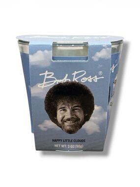 Bob Ross Happy Little Clouds Licensed Scented Candle - NWT